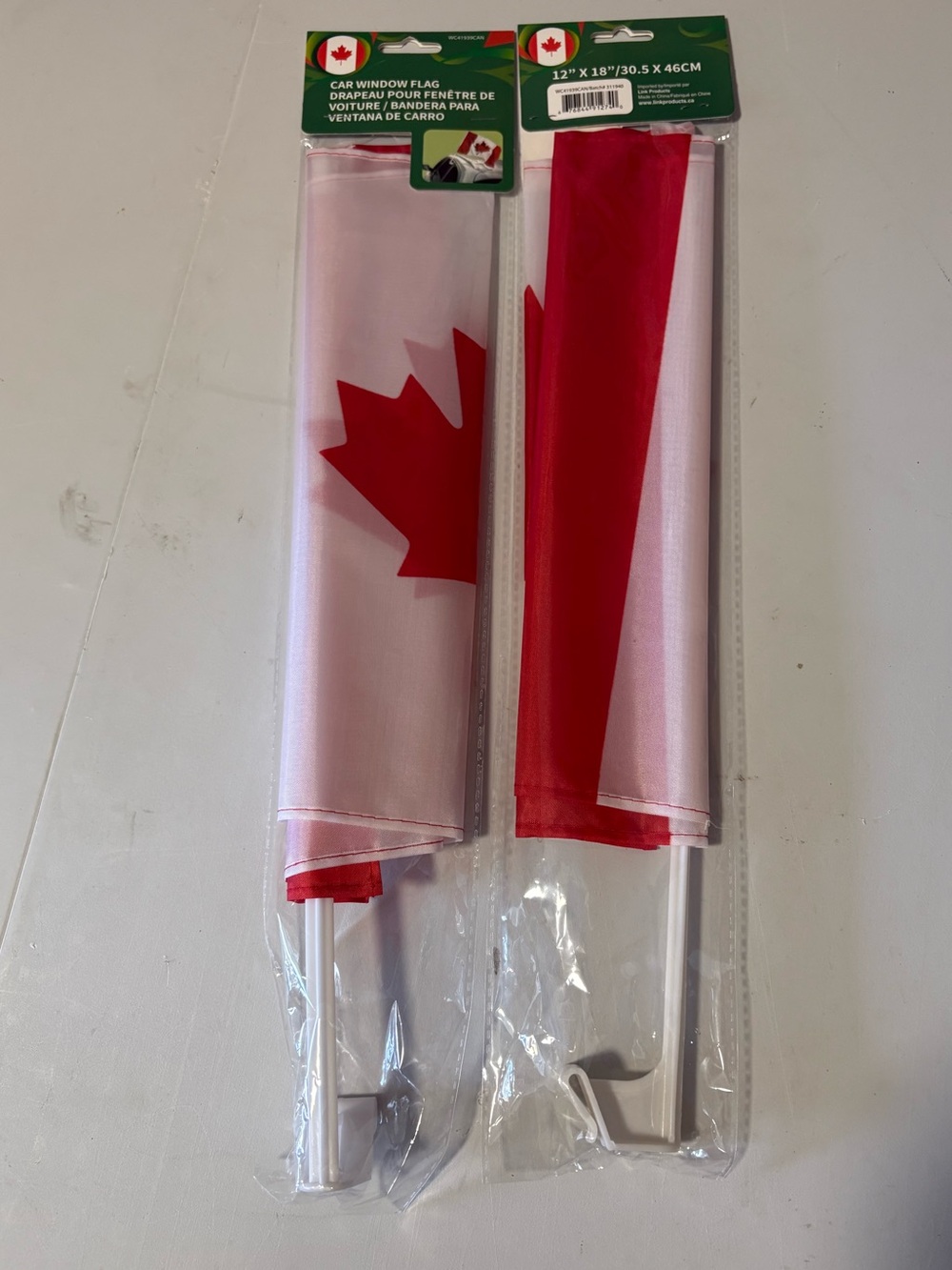 Canada Car Window Flags 2pack - Brand New in Package